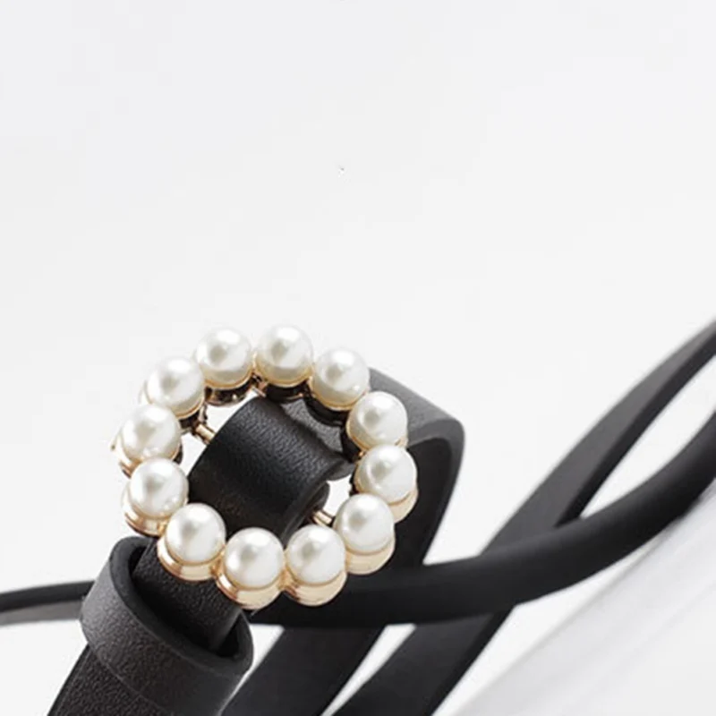Новые модные ремни для женщин, повседневные милые длинные круглые жемчужные пряжки, декоративные тонкие женские ремни, Cinturones Para Mujer