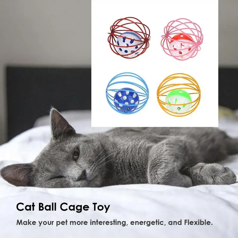 6,5 см Pet Cat Rolling Cage Ball Котенок Перо интерактивная игрушка для игр