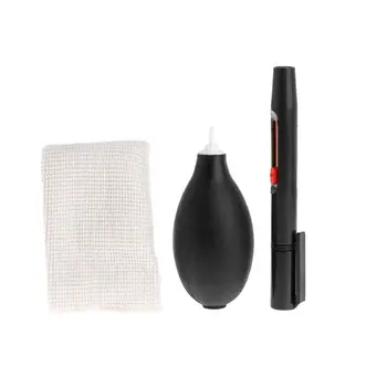 

3 In 1 Camera Lens Mobile Phone Watch Dust Cleaning Brush Air Blower Wipes Cleaning Cloth Tool Accessories Kit