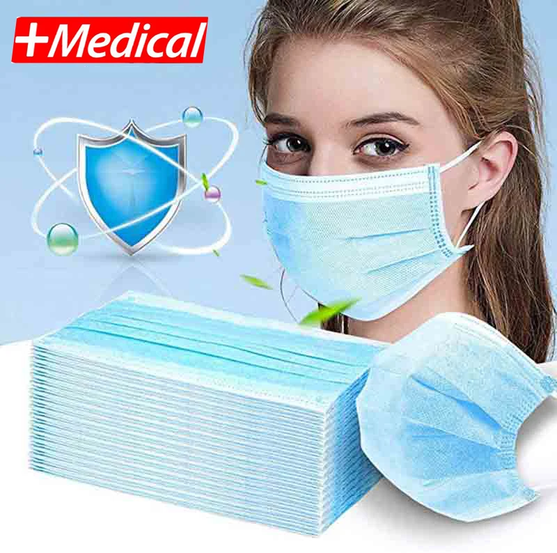 

Disposable Respirator 1pcs Solid Color Face Mouth Masks Non Woven Disposable Anti-Dust Surgical Medical Earloops Masks M40