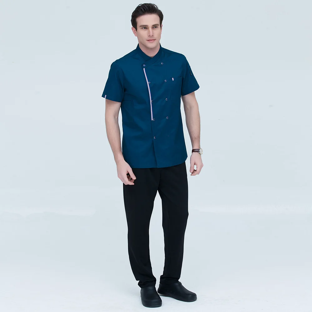 Chef Uniform Costume Breathable Food Service Short Sleeve hotel Kitchen Shirt Clothing kitchen coat in restaurant cooker jacket