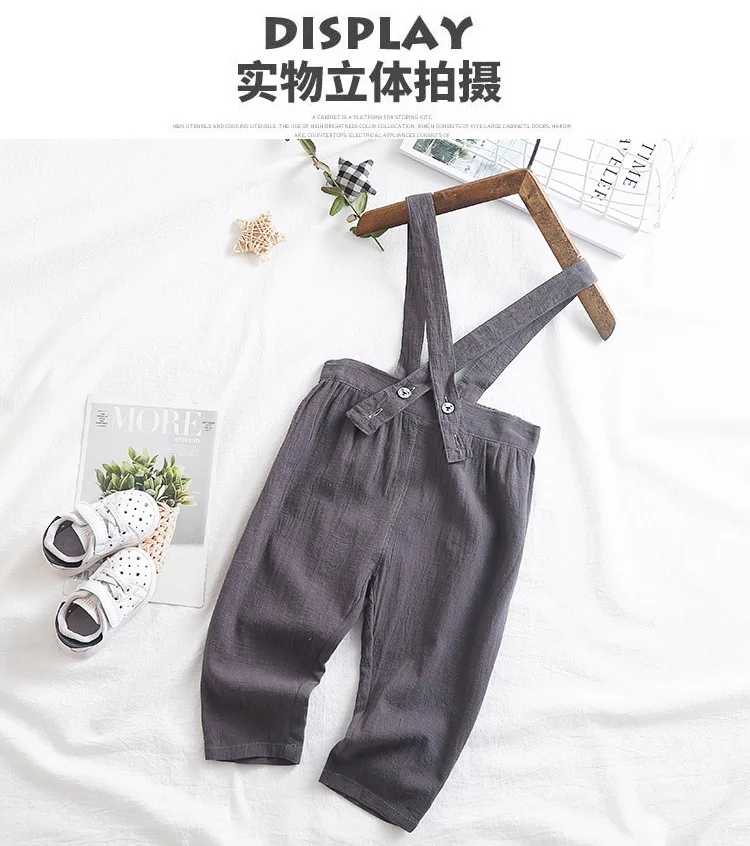 Korean-style Childrenswear Summer Suspender Pants Babies' Trousers 0-3-Year-Old Infant Anti-mosquito Suspender Pants Men An