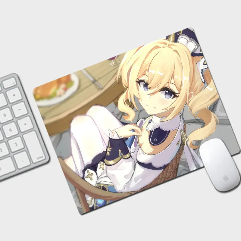 26x21cm Genshin Impact kawaii mousepad Cute girly pattern cartoon anime mouse pad square trumpet computer mat genshin impact 90x40cm large mouse pad gaming accessories pc laptop gamer mousepad anime antislip laptop mouse pad mat