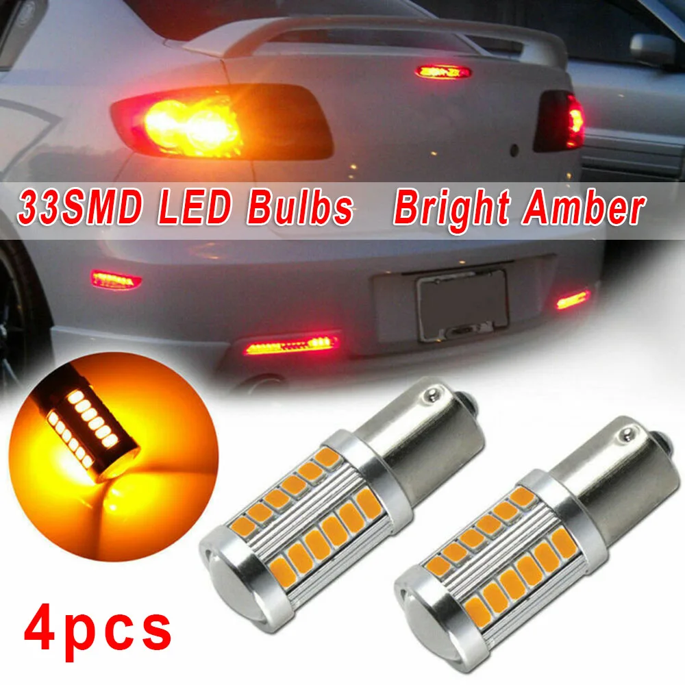 33SMD Автомобильный светодиодный свет лампы AC/DC 12V сменный комплект 4 шт. автомобильные яркие светодиодные лампы фар головного 1157 BAY15D