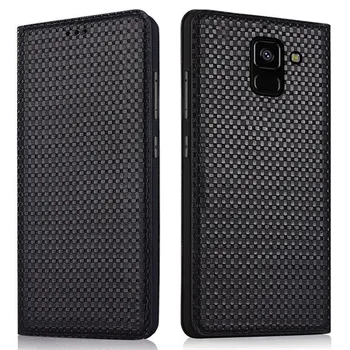 

Luxury Genuine Leather Handmade Flip Case For Samsung Galaxy A8 2018/Samsung Galaxy A8 Plus 2018 Magnetic Phone Bag Stand Case