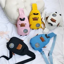 Cute Cartoon Duck Waist Pack Travel Hiking Students Outdoor Sports Zipper Chest Bag New Simple Cartoon Belly Bags Waist Pack