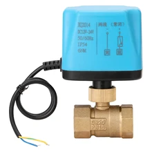Латунный клапан DN15/DN20/DN25 12-24V Универсальный Водонепроницаемый 2 Way 2-проволочным шариком Электрический моторизованный латунный клапан с приводом