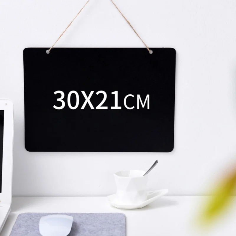 Темно-зеленый Mini Hanging Blackboard Decorative Plaque Double Sided Signs Message Board For Restaurants Kitchen Wedding Party Decoration - Цвет: Темно-зеленый
