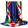 90*90cm Hijab Scarves Women Fashion Print Silk Satin Female Luxury Brand Square Shawls Head Ladies bandanna foulard muffler girl 3