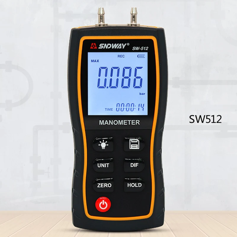 SNDWAY SW512 цифровой разный манометр ручной измеритель давления воздуха Высокоточный детектор давления инструмент