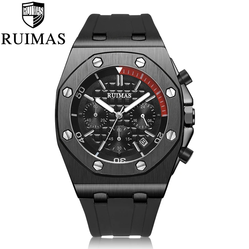 Günstig RUIMAS Chronograph Männer Sport Uhr Mode Silikon Armee Militär Uhren Relogio Masculino Quarz Armbanduhr Uhr Männer