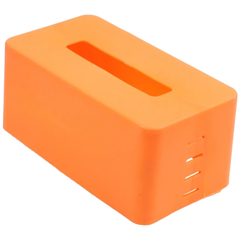 Orange Прямоугольная пластиковая тканевая салфетка для лица, коробка для туалетной бумаги, диспенсер, чехол, держатель для украшения дома и офиса(белый) 21,5*9,3*12 см - Цвет: Orange
