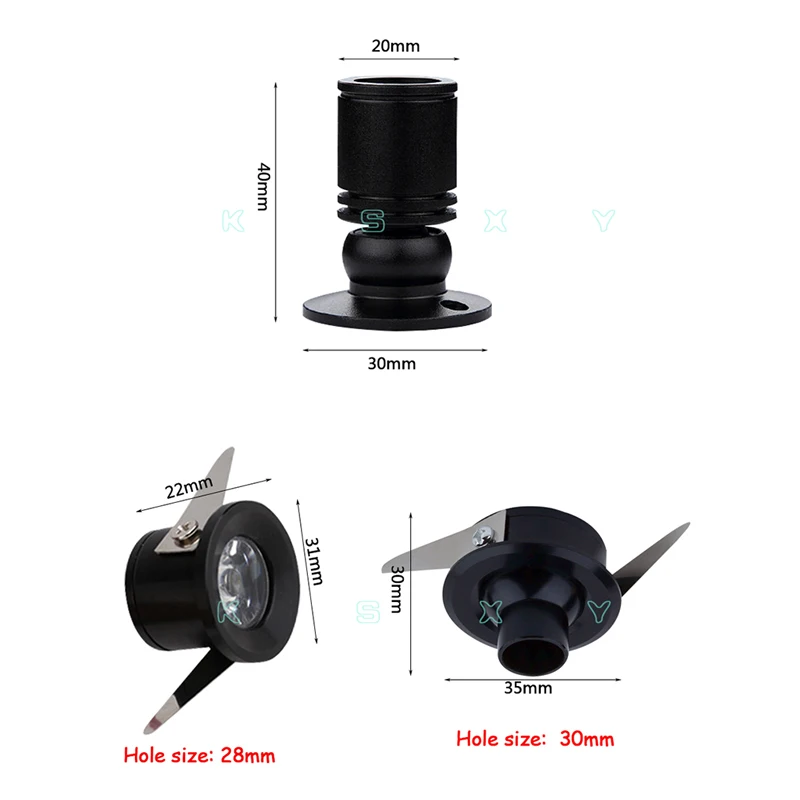 Led spotlight 1W 3W Led Cabinet Mini Spot Light 110V 220v Downlight 12v DC Jewelry Show Include Led Driver 4000K Ceiling Light Lamp
