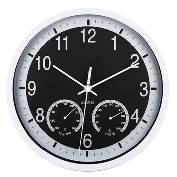 

Amazon Hot Selling 12-Inch Nordic Simple Hanging Clock Mute Temperature and Humidity Creative Watch Home Decoration Clock