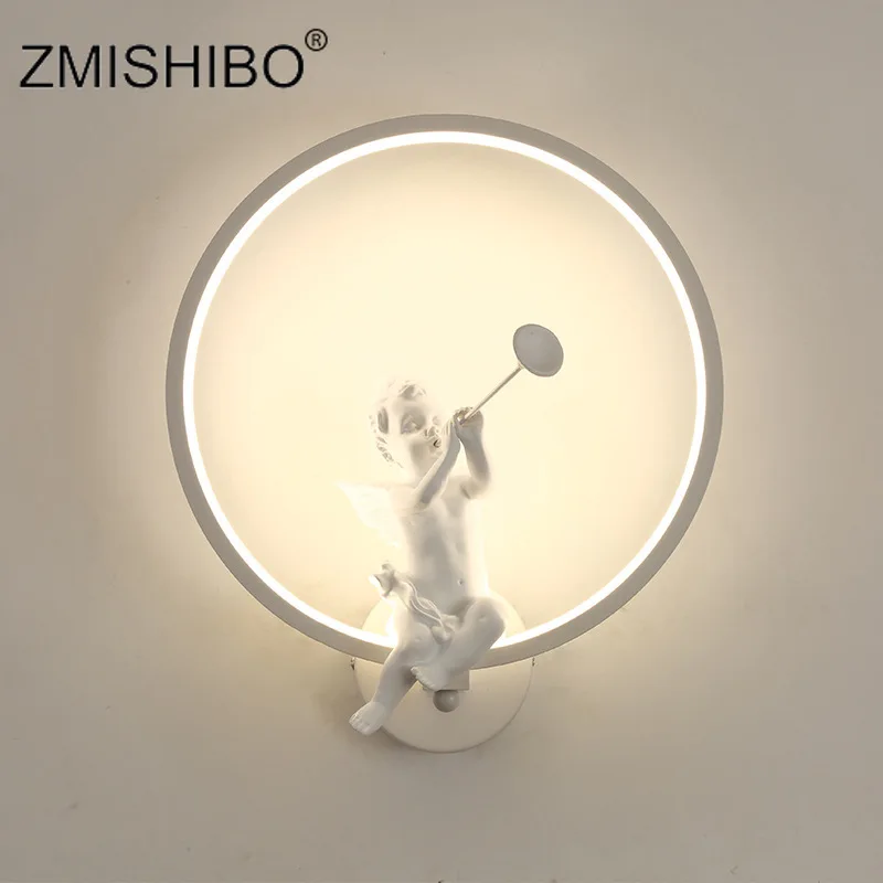 Настенный светильник ZMISHIBO черный белый светодиодный из смолы|Комнатные