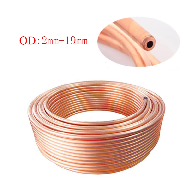 2M Length Soft Copper Pipe Tube For Air Condition Refrigeration OD 2mm xID 1mm 