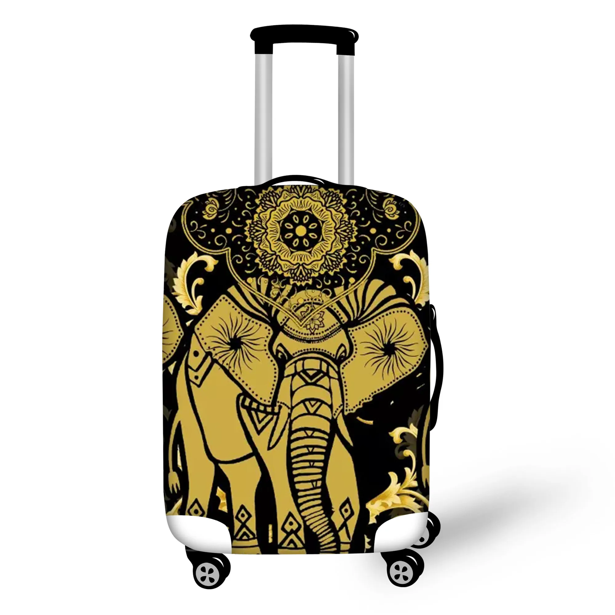 FORUDESIGNS Elastic Luggage Covers Art Elephant And Lotus Travel Accessories Trolley Baggage Apply to 18-32inch Suitcase Covers - Цвет: QB023