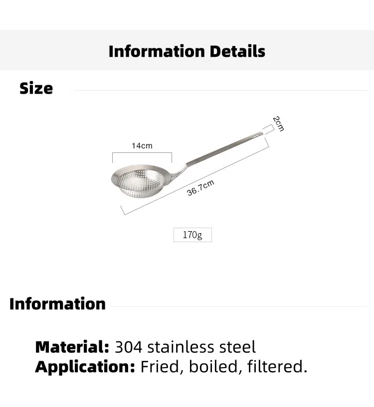 Шумовка Прорезная ложка нержавеющая прочная 304 нержавеющая сталь щелевая ложка удобная ручка дизайн ковш-сито для кухни