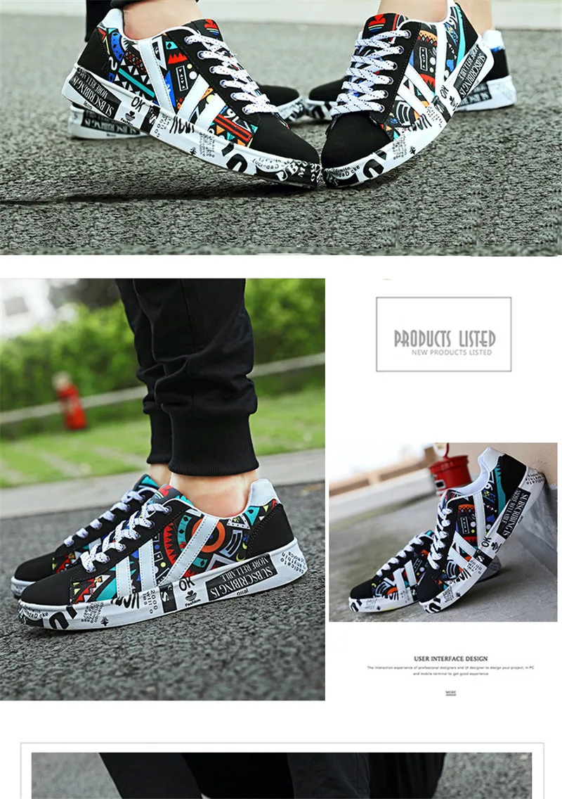 HOVINGE Summer Woman Sneakers White Casual Shoes Lovers Printing Fashion Flat Ladies Vulcanized Shoes