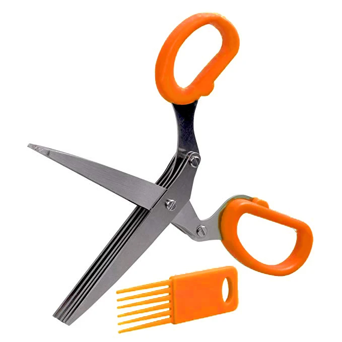 Orange 19 см фарш 5 слоев базилик экстракт розмарина кухонный резак измельченных рубленый измельчитель для лука-порея травы умывальник специй в виде кухонных крой - Цвет: Orange