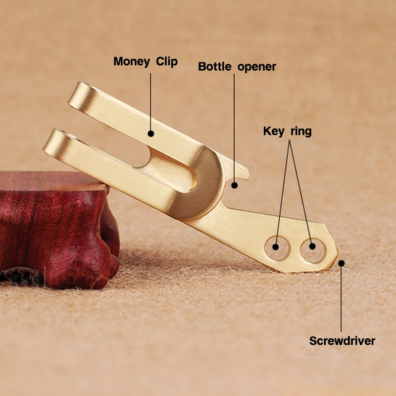 Высокое качество, латунные металлические зажимы для денег, многофункциональная нержавеющая сталь, маленькая открывалка для бутылок, брелки, зажим для денег, держатель для денег