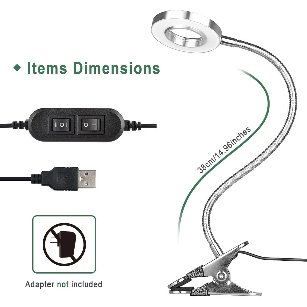 USB Перезаряжаемые клип защиты глаз светодиодный чтения настольная лампа с