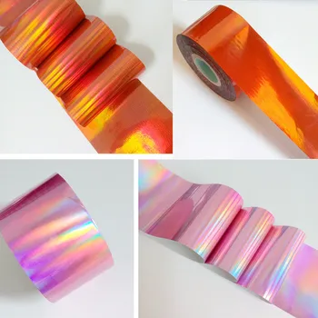 

4CMx120M Holographic Transfer Foil Laser Pink Sticker For Nail Design Holo Decals Manicure Tool