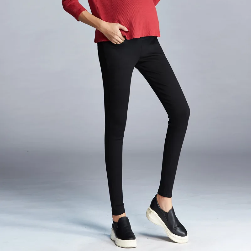 Pregnant Women Leggings Warm Plus Velve & No Velve Nursing Belly Maternity Pants Pregancy Work Clothes Skinny Trousers Black