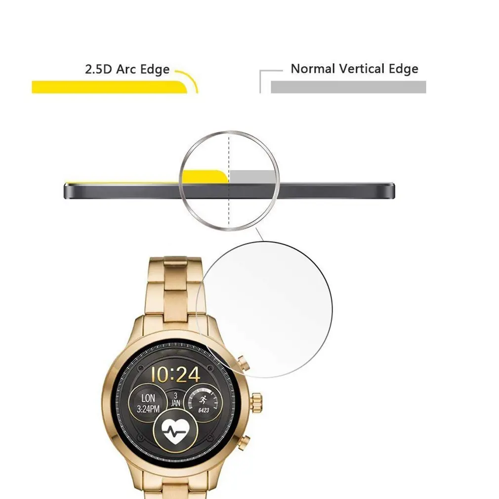 For Michael Kors Access Runway Mkt5045 Watch Screen Film Tempered Glass 2.5D 9H Explosion-Proof Protective Film 3Pcs;