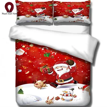 

Christmas Suite Bedding Santa Snow Festive Home Textile Set Duvet with Pillow Case 3D Free Shipping