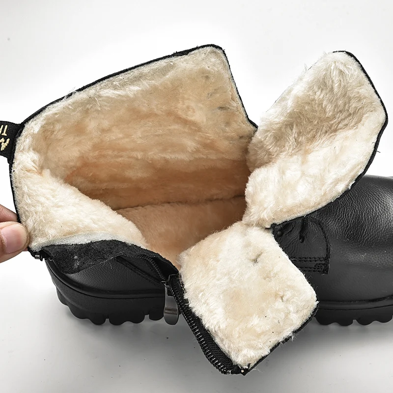 Качественные плюшевые теплые мужские ботинки из натуральной кожи; классическая мужская обувь на меху; сезон осень-зима; теплые уличные Зимние ботильоны; обувь