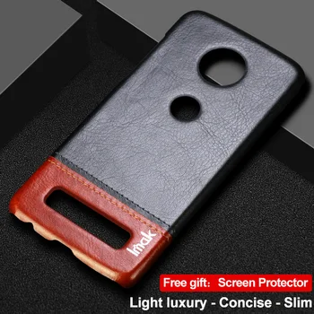

IMAK Concise Patchwork Leather for Motorola Moto Z4 Case Coque Motorola Z4 Case Luxury Back Cover for Motorola Moto Z 4 Case 4Z