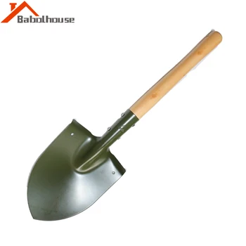 

Multifunctional Camping Wooden Handle Shovel Military Portable Shovel Survival Emergency Garden Spade Metal Outdoor Plant Spade