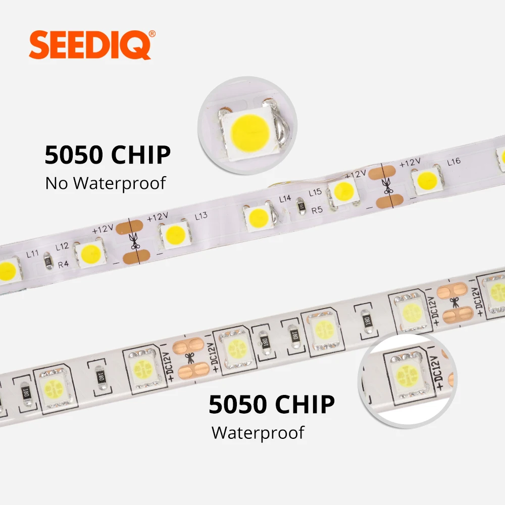 Светодиодная лента 5 м 12v Водонепроницаемый 2835 5050 SMD 60 светодиодов/M гибкие