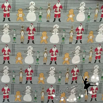 

50*140cm Cotton Christmas Snowman Printed Fabric Sewing Material Quilting Patchwork Needlework DIY Handmade Cloth Dress Bedding