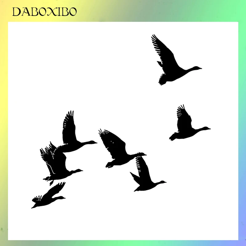DABOXIBO летающая птица замок прозрачные штампы для DIY Скрапбукинг/изготовление