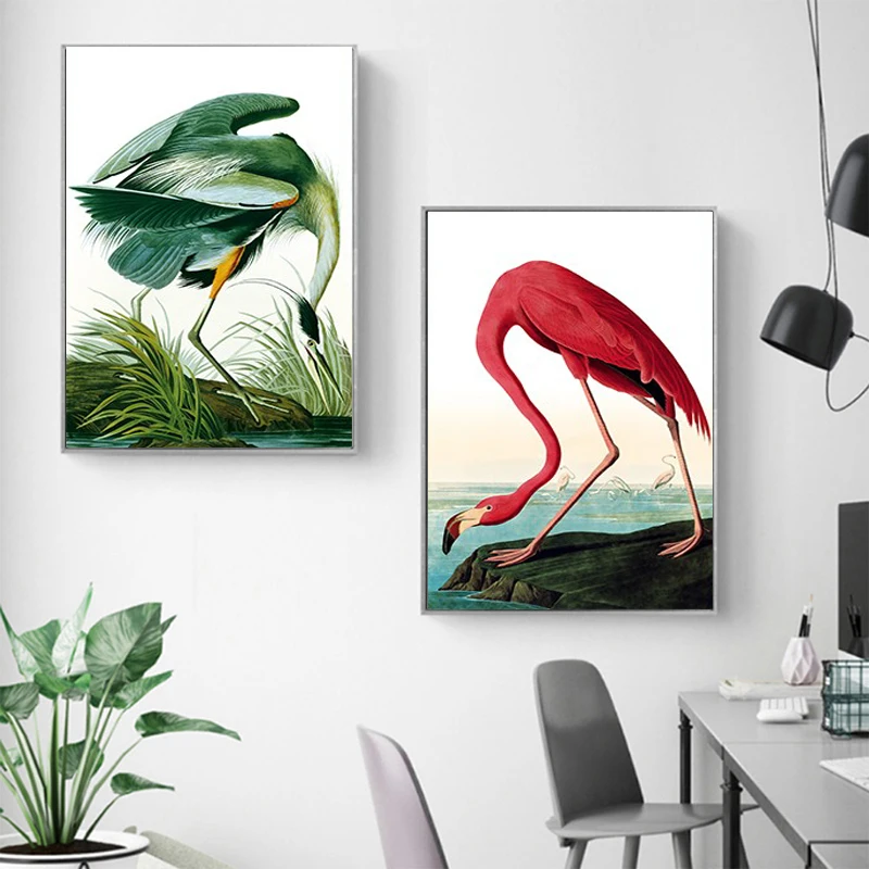 

Canvas Painting Modern Nordic Style Landscape Animal Posters and Prints Flamingo Wall Pictures for Living Room Quadro Home Decor