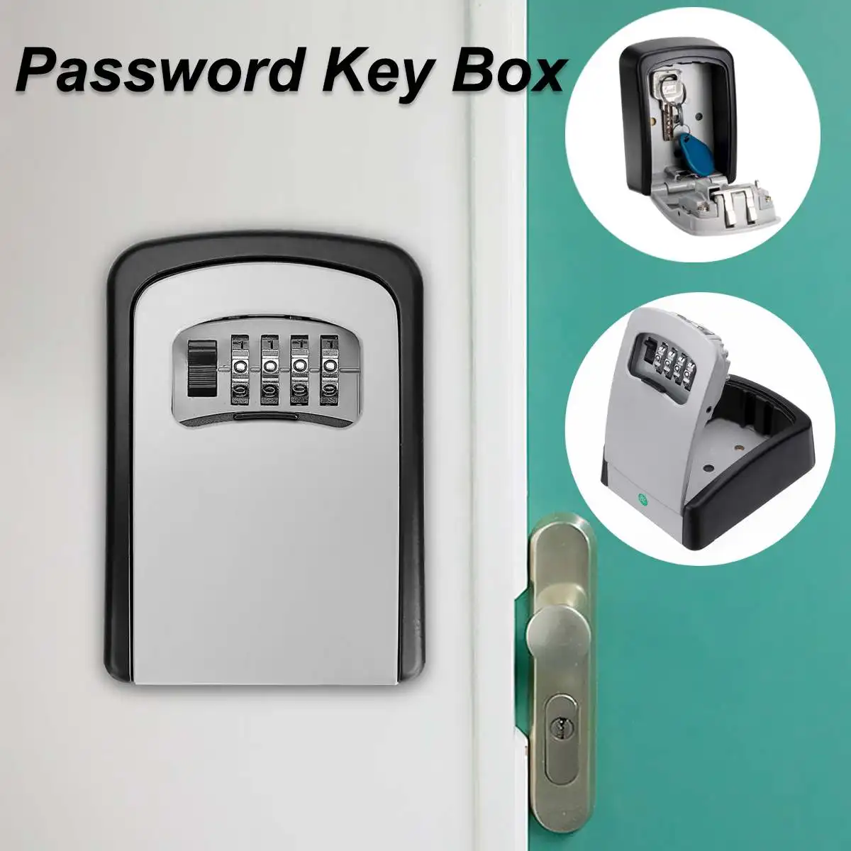 4 Digit Wall-mounted Curved Key Card Password Box Master key box Password lock Decorated Cipher Key Box