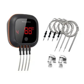 

Inkbird IBT-4XS Kitchen Oven Thermometer Home BBQ Cooking Tool with Timer Alarm for Party Remote Control LED &Free App Display