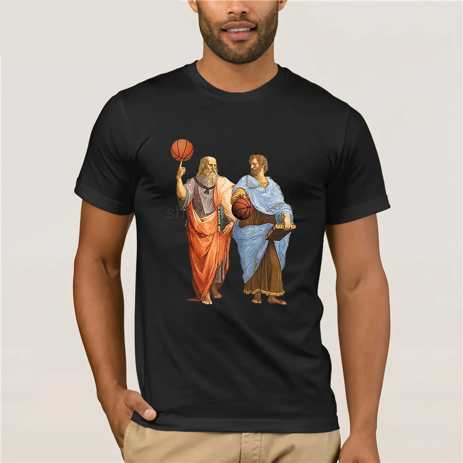 Plato Aristotle basketballer Match-Fun philopher Shirt футболки по индивидуальному заказу футболка высокого качества с принтом из плотной ткани