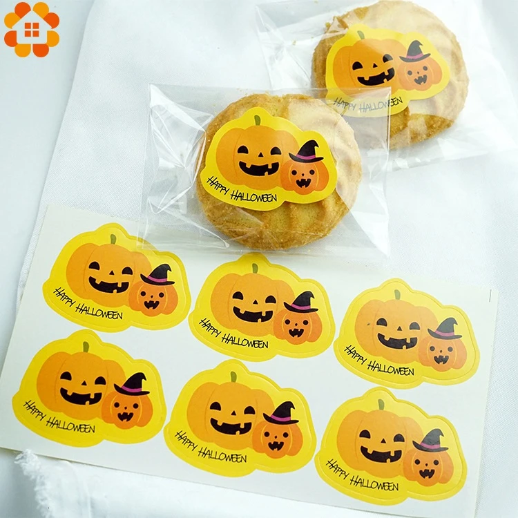 

1 Set Halloween Series Cute Stickers Gift Bag Sealing Sticker Kids Gift Pumpkin Bat Ghost Sticker Happy Halloween Party Supplies