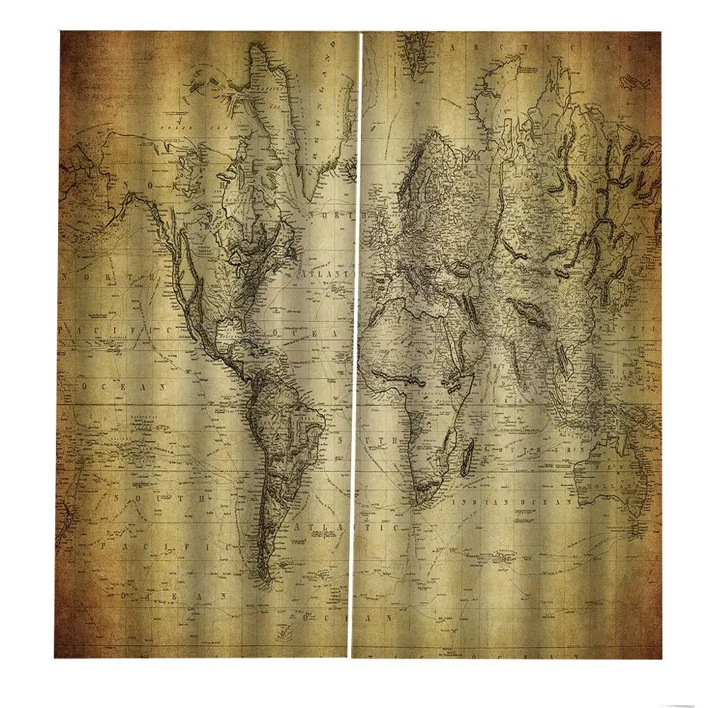 Карта мира окна шторы для детей комнаты гостиной спальни фото 3d печать живопись