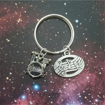

Drum Keychain Music Notes Keychain Drum Keyring Music Keychain Christmas Keychain Graduation Keychain