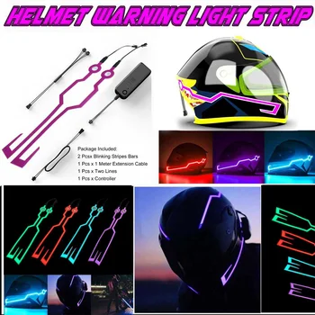 

2 Pcs Motorcycle Night Riding Cold Light Signal Flashing Stripe LED Luminous Sticker Universal Waterproof Fashion Easy Install