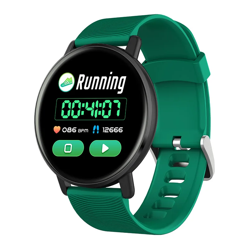 

H5 1.3inch Full Touch 2.5D Color Screen Heart Rate Blood Pressure O2 Monitor Weather Push Music Control Ultra-light Smart Watch