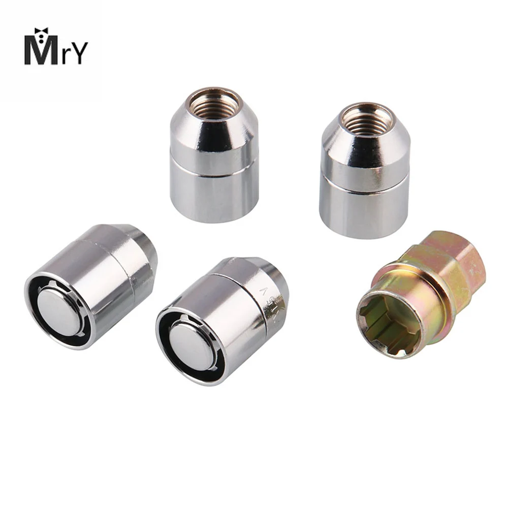 M12x1.5 стальной блокиратор колес рифлёная гайка хромированная запирающая 4+ 1 для Honda Acura Противоугонная Защитная гайка для колес/дисков