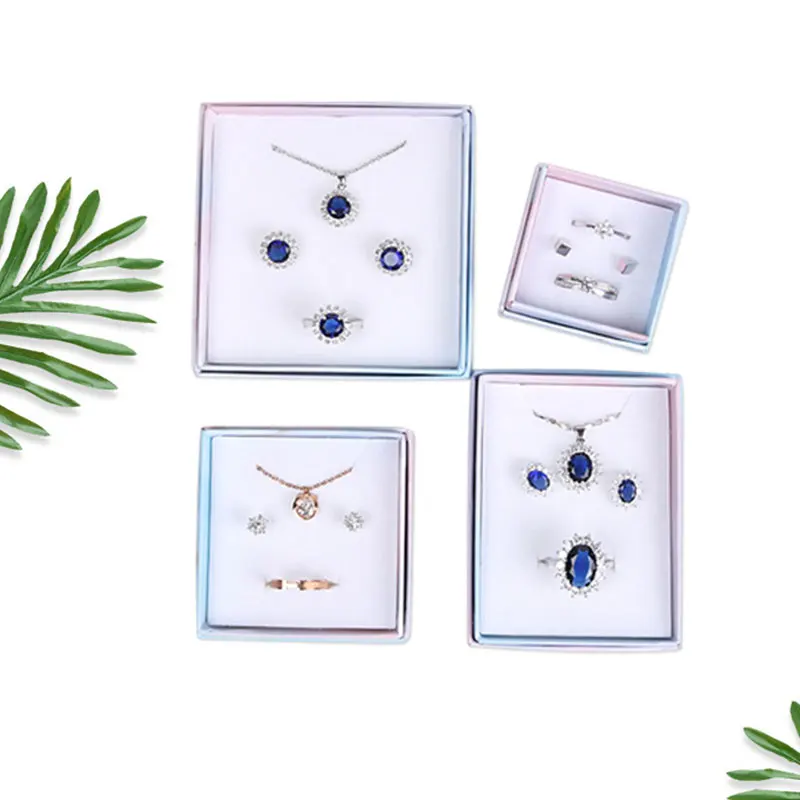 

1PC Classic Necklace Box Jewelry Box Storage Paper Jewelry Accessories Packaging Box Gradient Sweet Necklace Bracelet Box