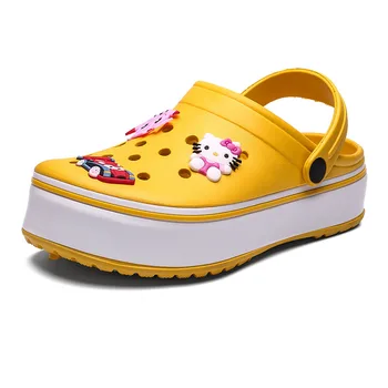 

2020 Summer Clogs Women Fashion Flatform Clogs Sandals Thick Bottom Garden Slippers Woman Candy Color Mule Clogs Shoes Big Size