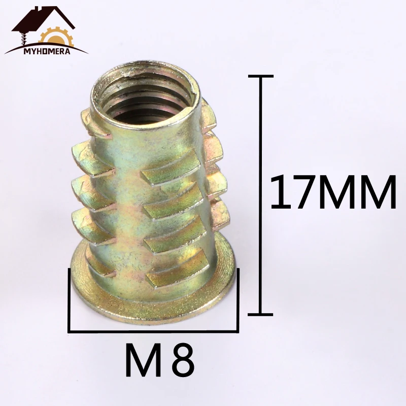 M8x17mm Myhomera 10 шт. мужской женский разъем Гайка шурупы для дерева Шестигранная розетка фурнитура для кухонной мебели шкаф кровать разъемы болт - Цвет: M8x17mm