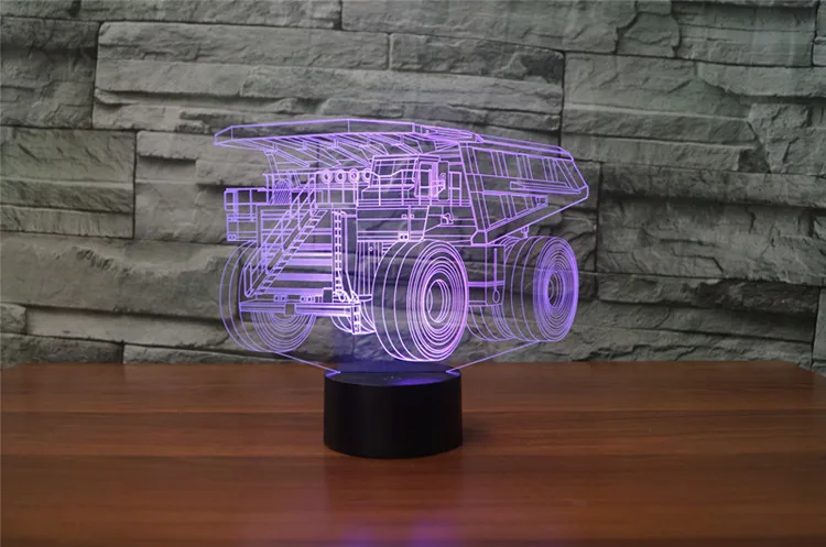 [Seven Neon] игрушечный автомобиль автобус винтажный автомобиль акриловая 7 цветов Настольная лампа 3D лампа Новинка Светодиодный Ночник светильник Сокол миллениума светильник